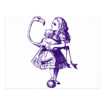 Alice and Flamingo Inked Purple Postcards