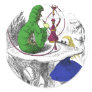 Alice and the Caterpillar Round Sticker