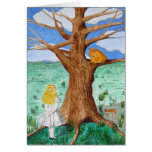 Alice and the Cheshire Cat Blank Greetings Card