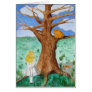 Alice and the Cheshire Cat Blank Greetings Card