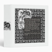 Alice and the cheshire cat on damask binder
