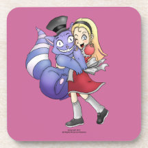 Alice and the Cheshire Cat Square Coaster