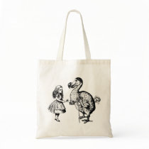 Alice and the Dodo Inked Black Tote Bags