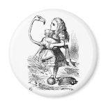 Alice and the Flamingo Refrigerator Magnet