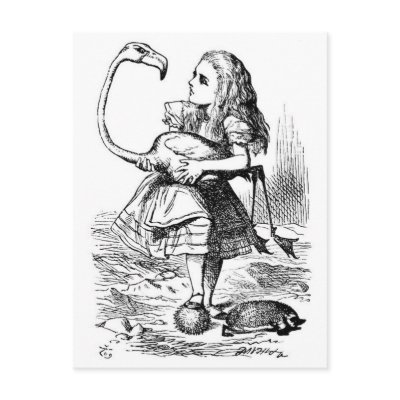 Alice and the Flamingo Post Cards by looking_glass