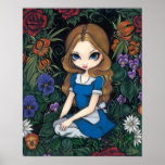 Alice and the Flowers Art Print - in Wonderland
