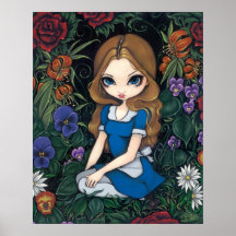 Alice and the Flowers Art Print - in Wonderland