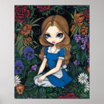 Alice and the Flowers Art Print - in Wonderland