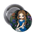 "Alice and the Flowers" Button