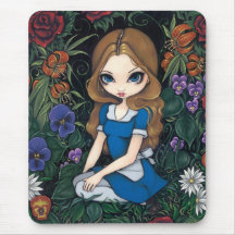 "Alice and the Flowers" Mousepad