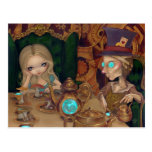 Alice and the Mad Hatter steampunk Postcard