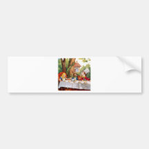 Alice and the Mad Hatter's Tea Party in Wonderland Bumper Sticker