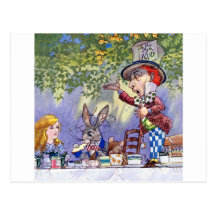 Alice and the Mad Hatter's Tea Party Post Card