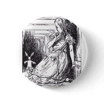 Alice and the White Rabbit buttons