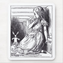 Alice and the White Rabbit mousepads