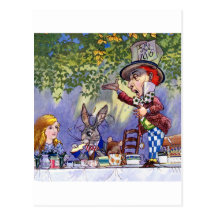 Alice at The Mad Hatter's Tea Party Postcards