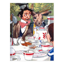 Alice at the Mad Hatter's Tea Party Postcards