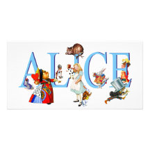ALICE AU PAYS DES MERVEILLES ET AMIS PHOTOCARTE CUSTOMISÉE