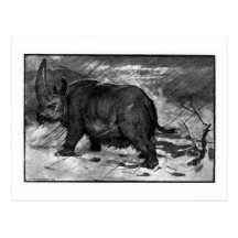 Alice B. Woodward: Elasmotherium art postcard