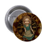 "Alice bouton dans rouages" Badge