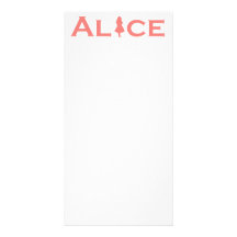 Alice dans le rose saumoné de jeu de mot du pays d cartes de vœux avec photo