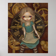 Alice dans les rouages - steampunk dans la copie d affiches