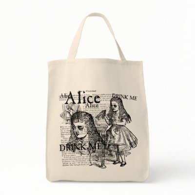 Alice Drink Me Collage Bag by opheliasart