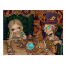 Alice et la carte postale folle de steampunk de ch