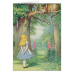 Alice et le chat de Cheshire Cartes De Vœux