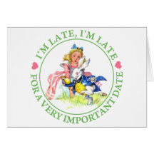 ALICE ET LE LAPIN BLANC - je suis EN RETARD ! Cartes
