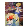 ALICE FALLS DOWN THE RABBIT HOLE POST CARD