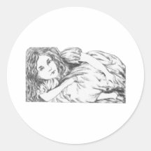 Alice Grows by Lewis Carroll Round Stickers