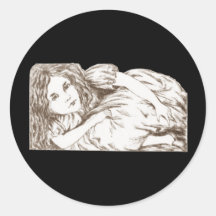 Alice Grows by Lewis Carroll Sepia Tint Stickers