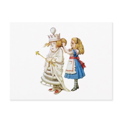 Alice Helps Out the White Queen in Wonderland by WONDERLAND_SHOP