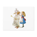 Alice Helps Out the White Queen in Wonderland postcards