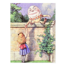 Alice & Humpty Colour Post Card