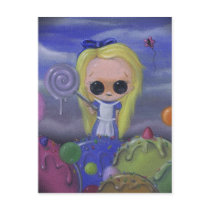 alice in candyland postcard