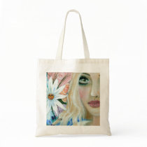 Alice in the Garden of Live Flowers Tote Bags