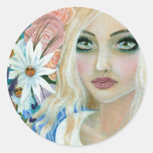 Alice in the Garden of Live Flowers Stickers