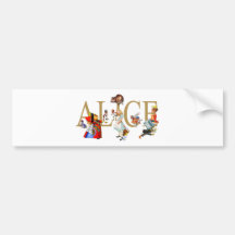 ALICE IN WONDERLAND AND FRIENDS BUMPER STICKER