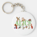Alice in Wonderland and Friends Keychains