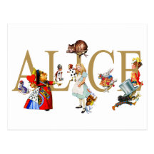 ALICE IN WONDERLAND AND FRIENDS POST CARDS