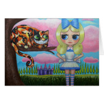 Alice in Wonderland and the Cheshire Cat Card