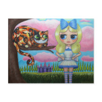 Alice In Wonderland and the Cheshire Cat Postcards