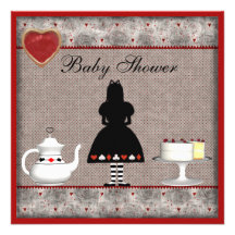 Alice in Wonderland Baby Shower Tea Party Invites