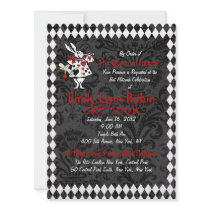 Alice in Wonderland Black Party Invitation
