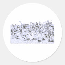 Alice in Wonderland by Lewis Carroll Blue Ink Tint Round Sticker
