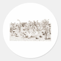Alice in Wonderland By Lewis Carroll Sepia Tint Round Stickers