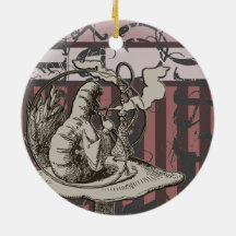 Alice In Wonderland Caterpillar Grunge (Pink) Christmas Ornament