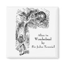 Alice in Wonderland; Cheshire Cat with Alice Refrigerator Magnets
